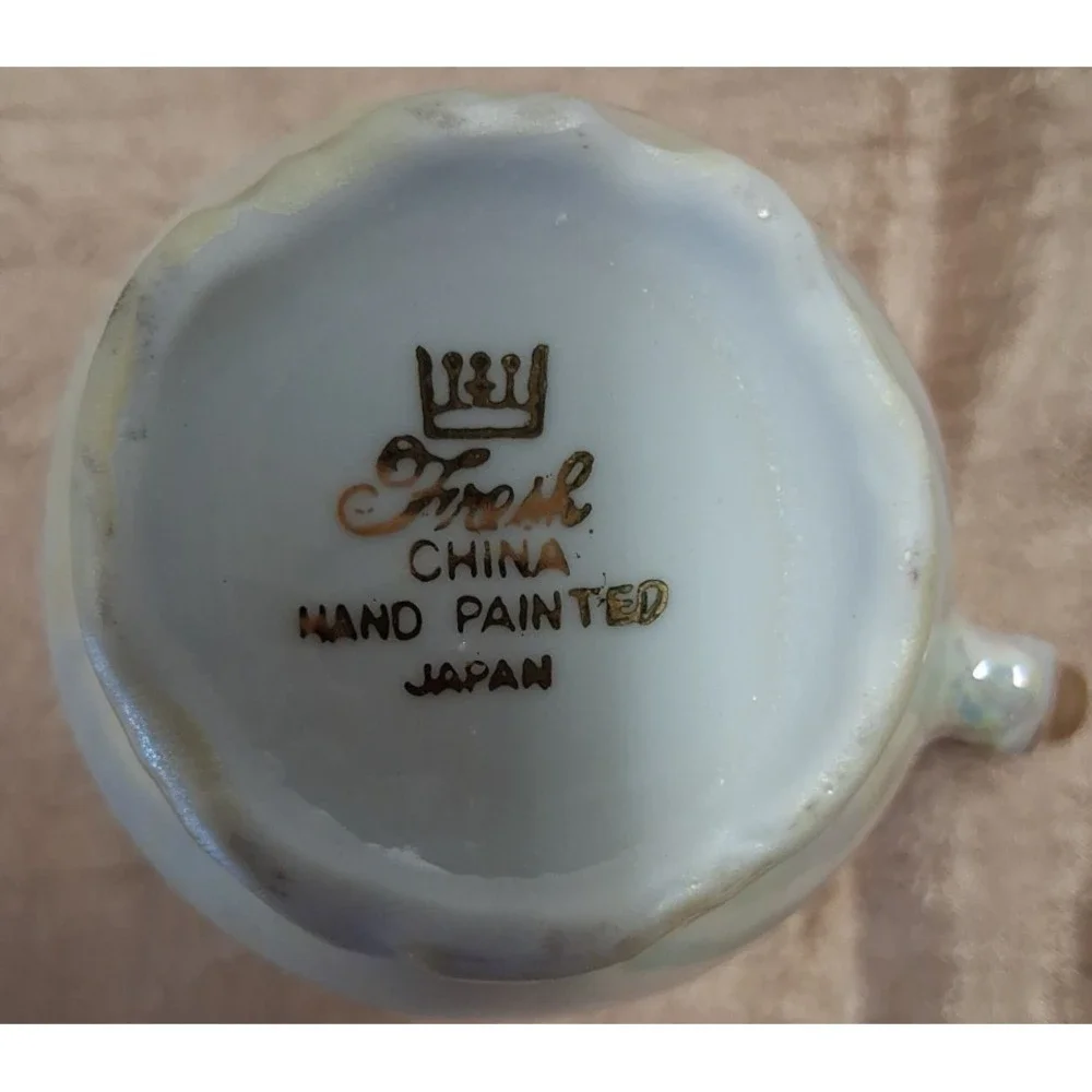 Vintage 1960s Made in Japan Courting Couple Demitasse Tea Set Gold Trim 13 Pc‎
